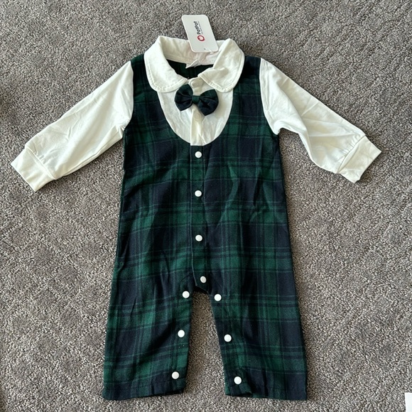 Plaid Bow tie Bodysuit - Picture 1 of 3